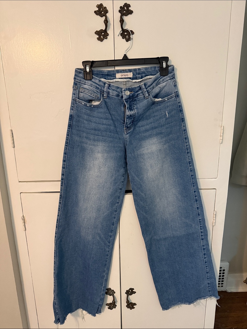 High-Rise Wide Leg Jeans — Washed Blue